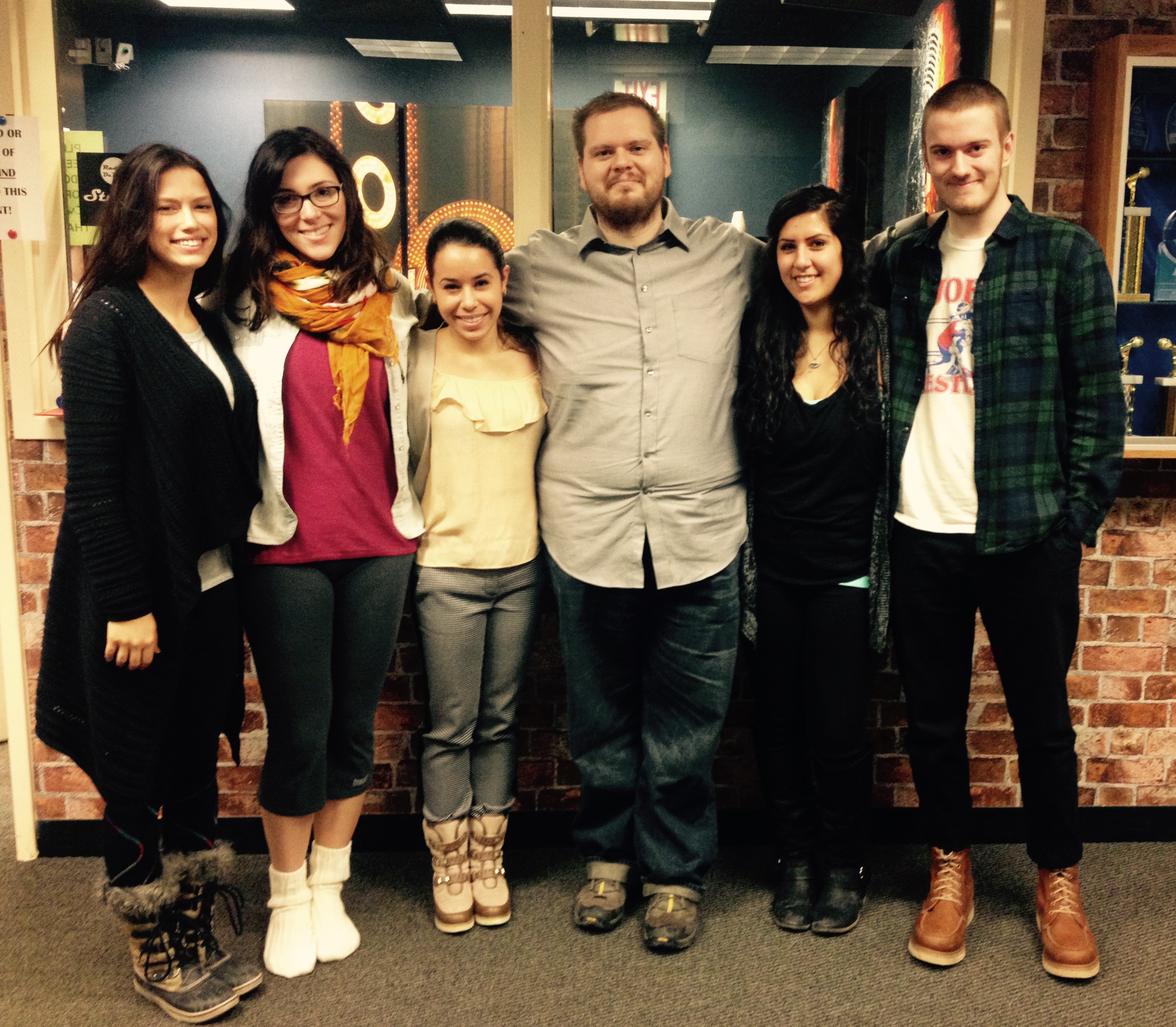 This week Scrawl was joined by the EDGE students! (L-R) Mariah, Megan, EDGE student Gen, Brandon, Rima, EDGE student Will. 